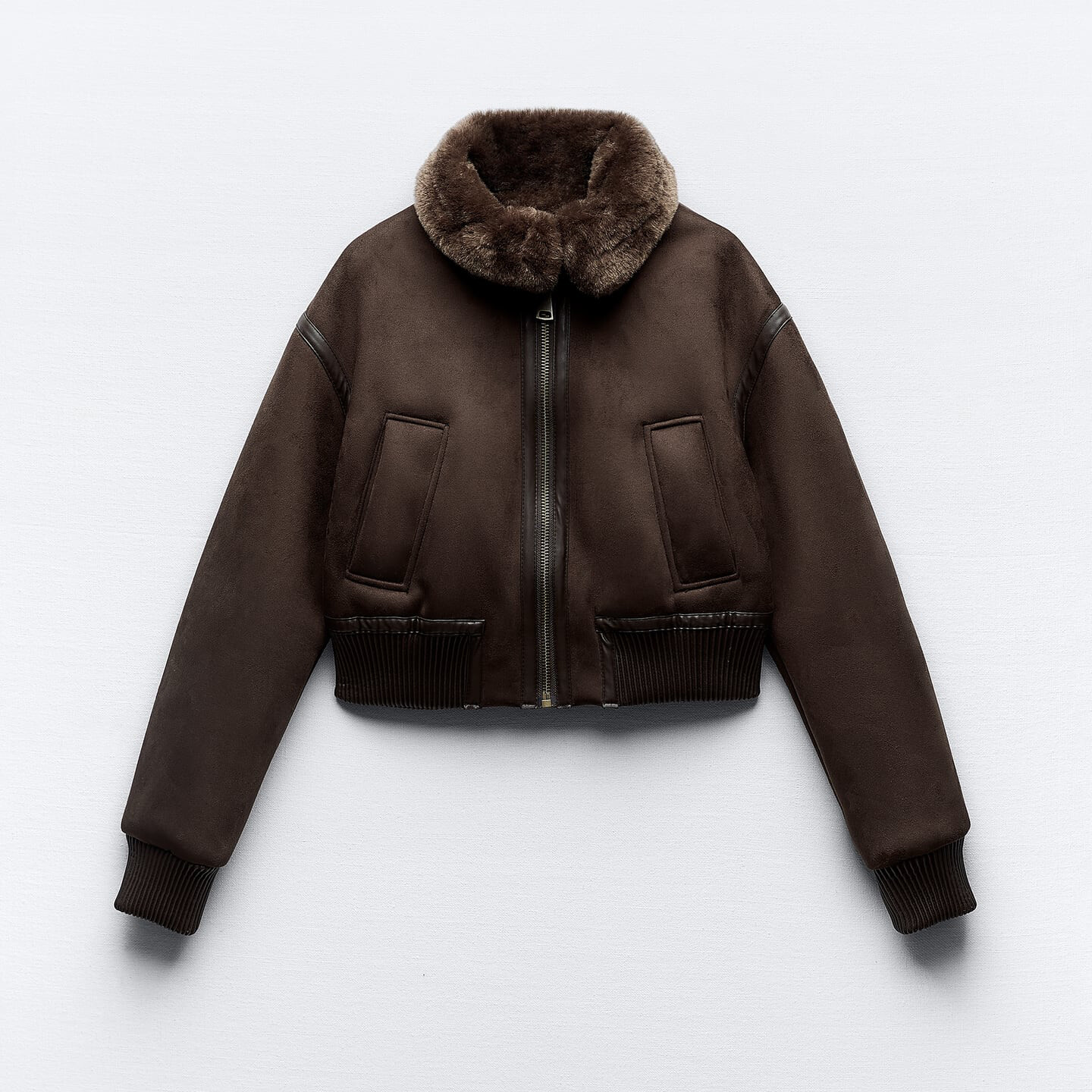 

Куртка Zara Double-faced, коричневый