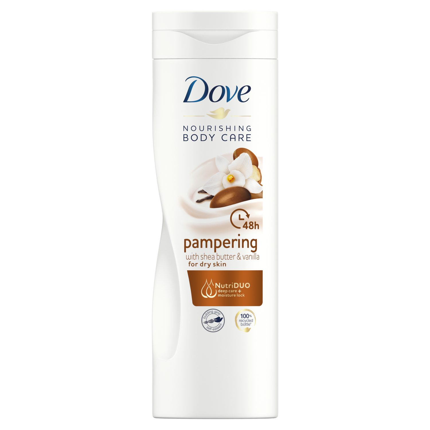 

Dove Pampering with Shea Butter & Vanilla Питательный лосьон для тела для сухой кожи, 400 мл