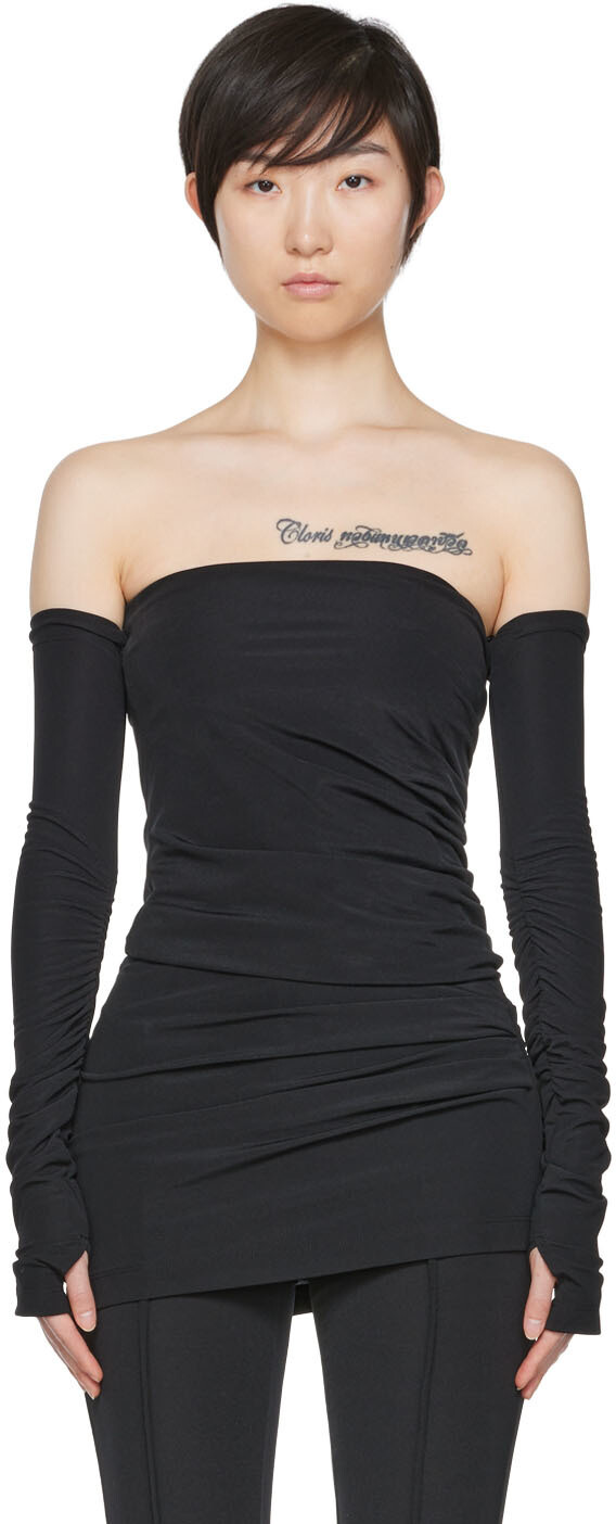 

Эксклюзивная черная футболка с длинным рукавом SSENSE Twist Helmut Lang, Черный