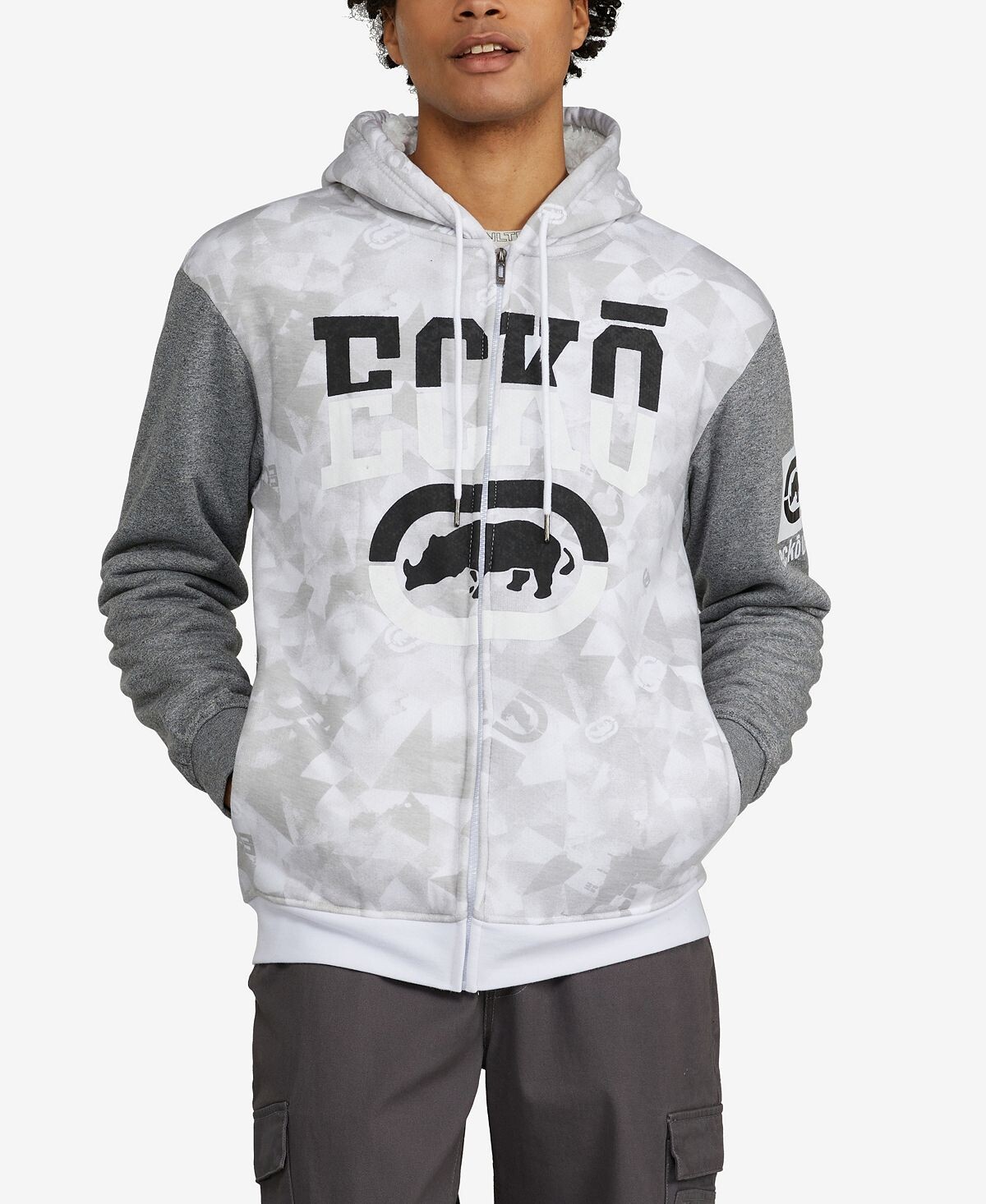 

Мужская двухцветная худи из шерпы Ecko Unltd, белый