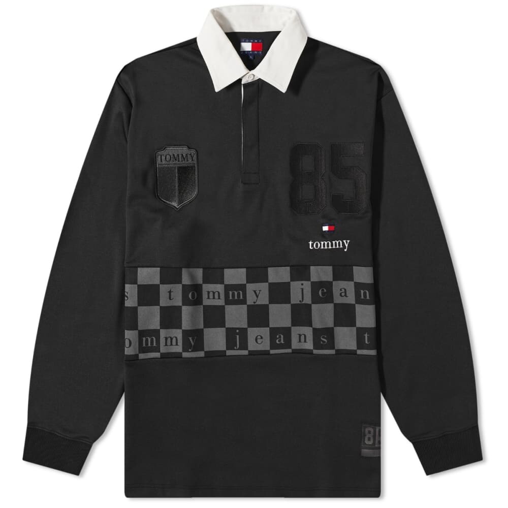 

Рубашка для регби Tommy Jeans с монограммой, черный