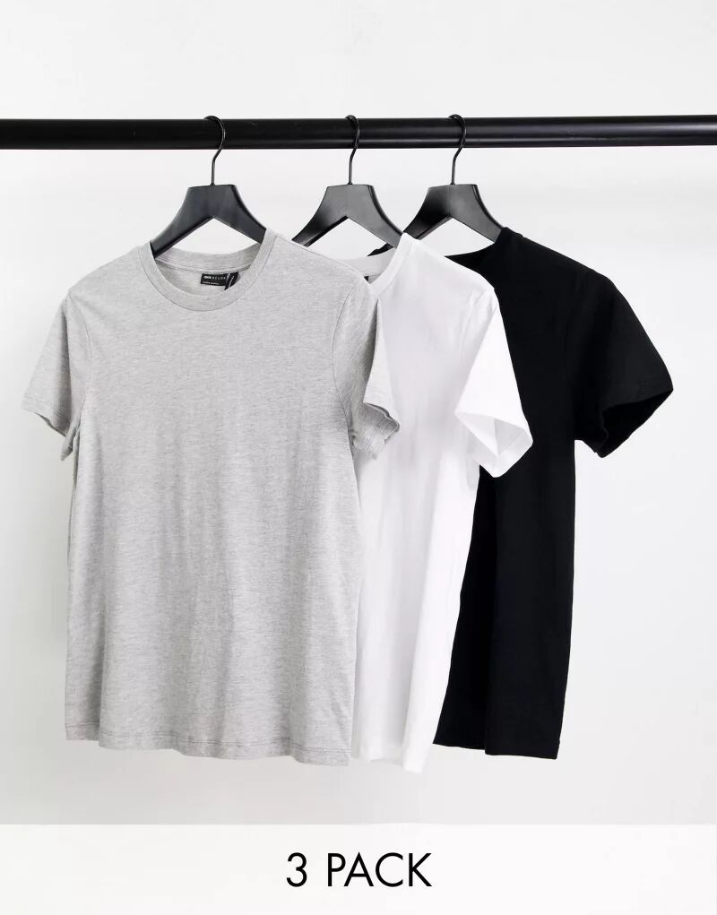 Комплект из трех футболок из смесового хлопка с круглым вырезом ASOS Ultimate - MULTI комплект из трех оригинальных футболок из хлопка 1 год 74 см другие