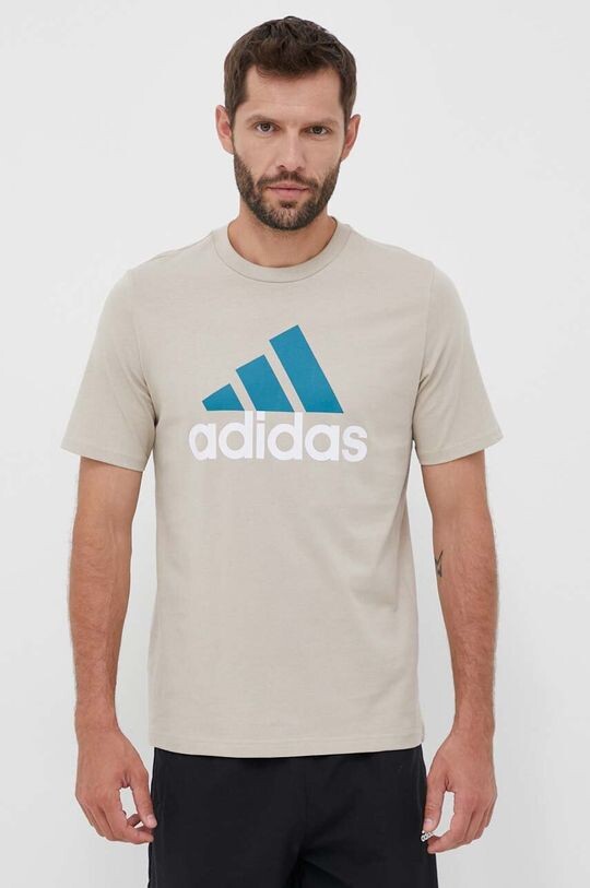 

Футболка Adidas из хлопка adidas, бежевый