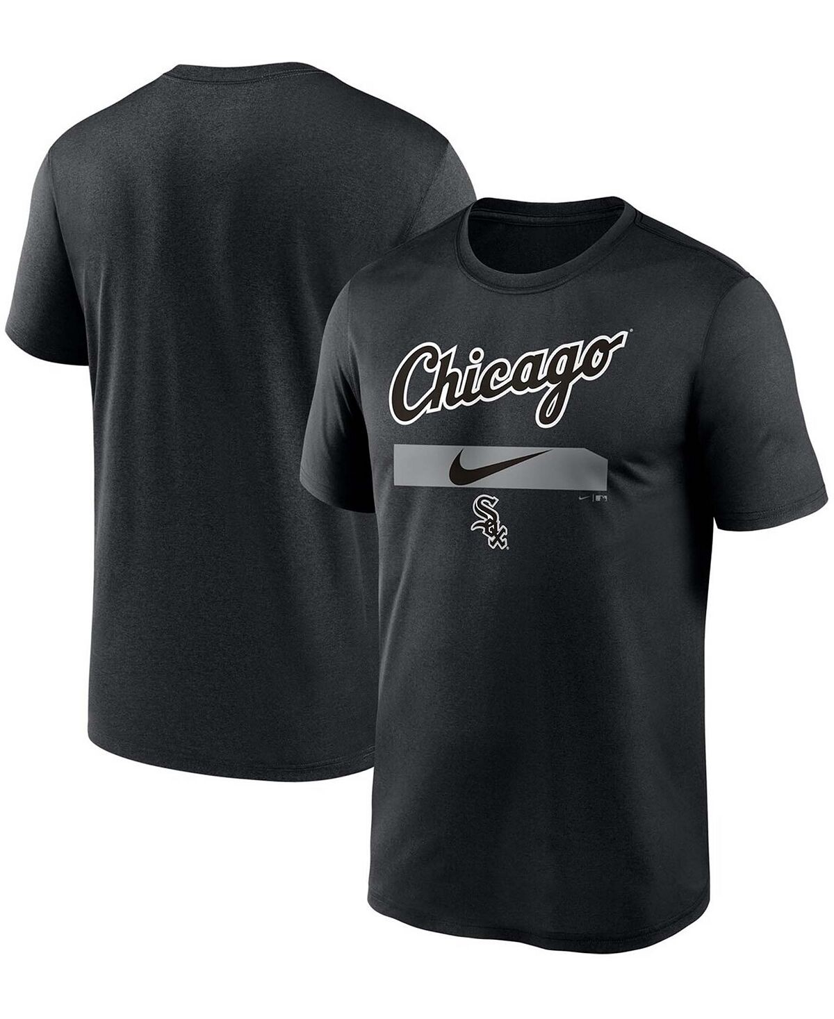 

Мужская футболка big and tall black chicago white sox city legend practice performance Nike, черный