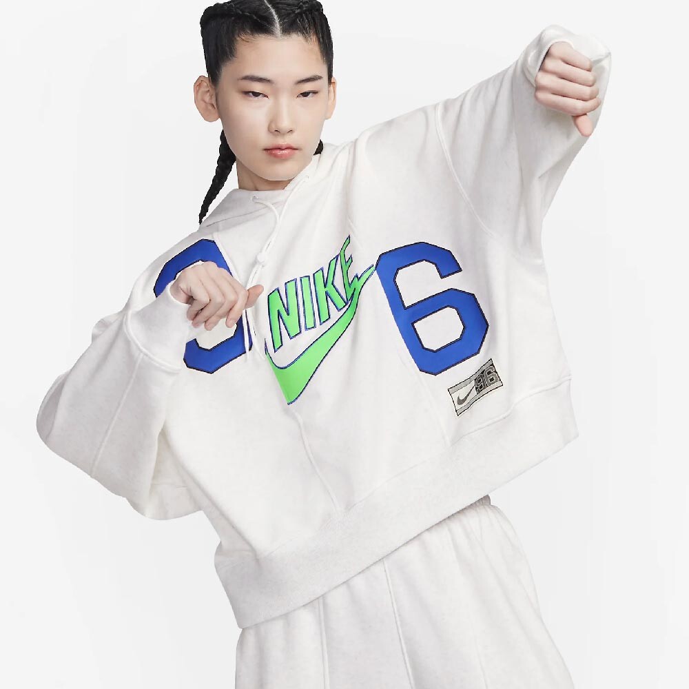 

Худи 96 Nike Sportswear Women's French Terry, белый/синий/зеленый