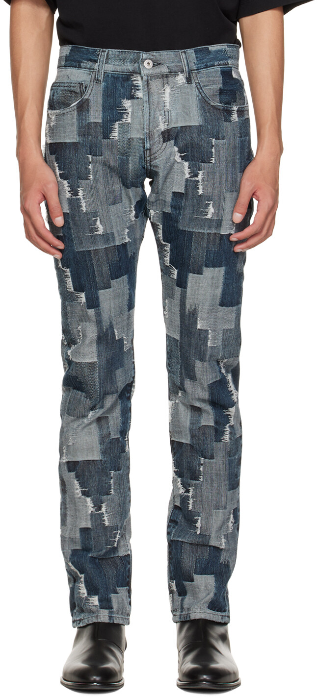 

Синие джинсы со сплошным крестом Marcelo Burlon County of Milan
