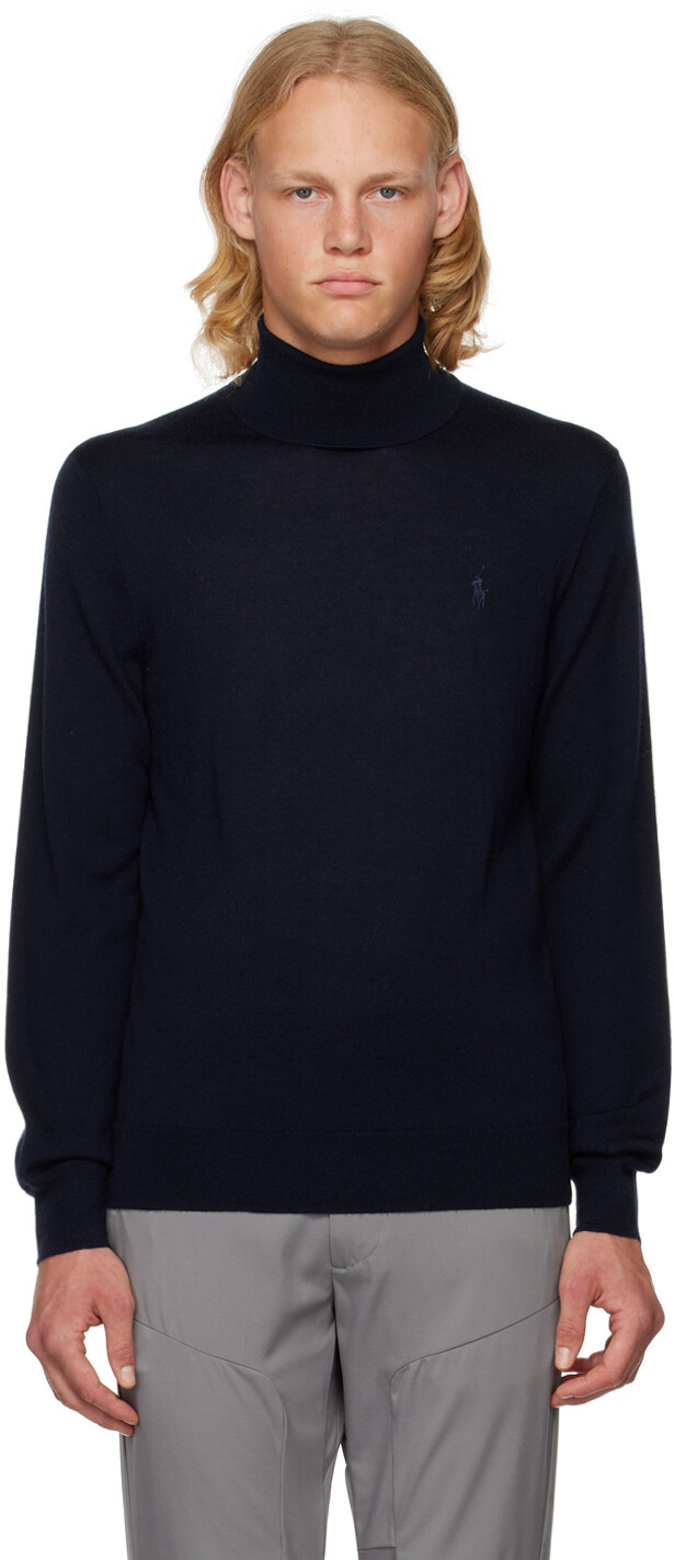 

Темно-синяя водолазка с вышивкой Polo Ralph Lauren