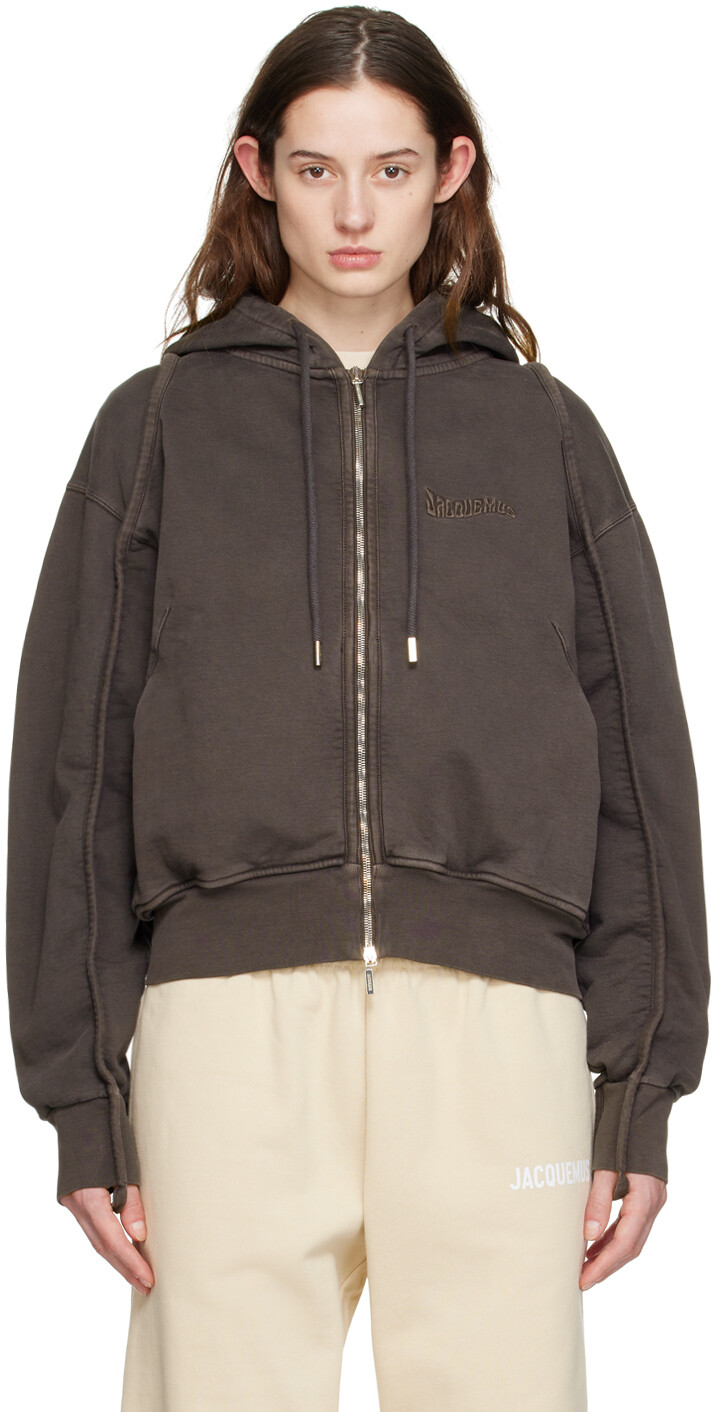 

Коричневый Худи Le Raphia 'Le Sweater Camargue Zippe' Jacquemus