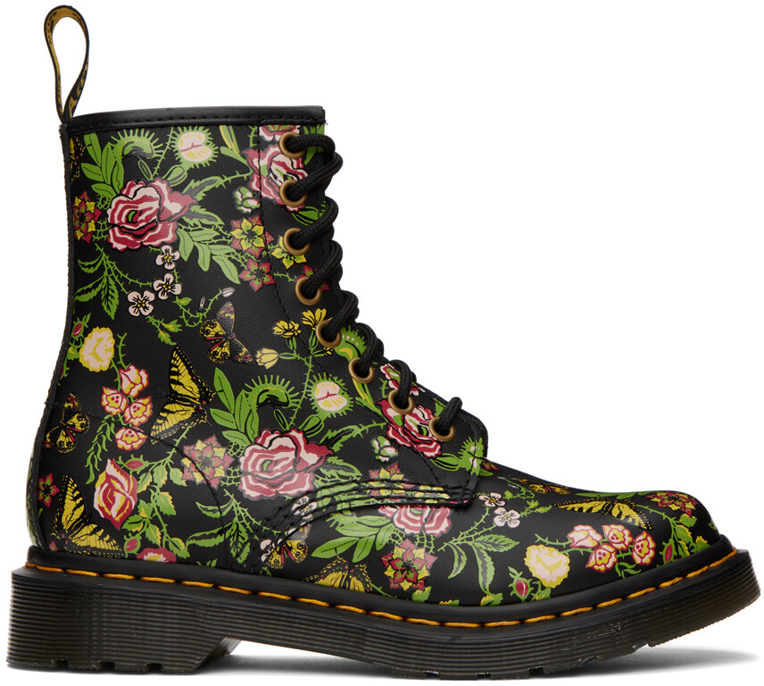 

Черные ботинки с цветочным принтом Bloom 1460 Dr. Martens