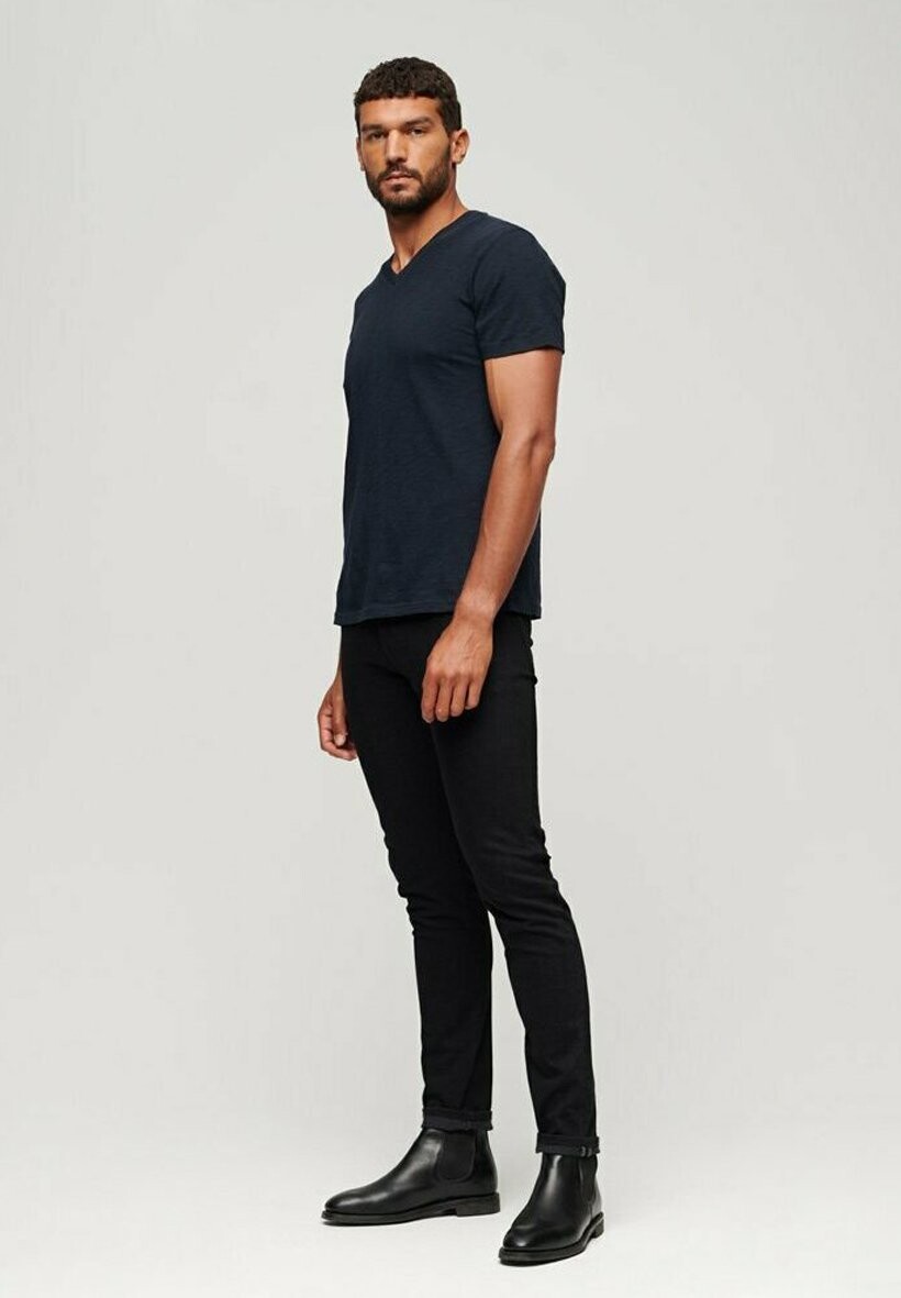 

Базовая футболка V NECK SLUB Superdry, синий