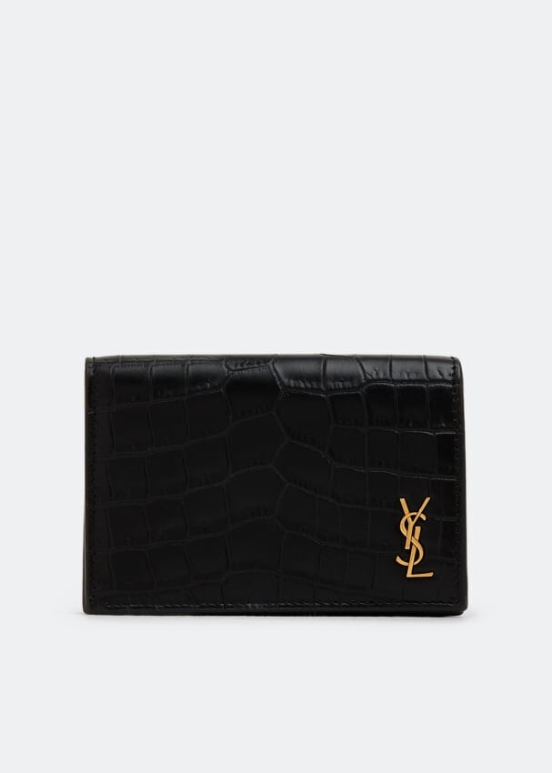 

Картхолдер SAINT LAURENT Tiny Cassandre business card case, черный