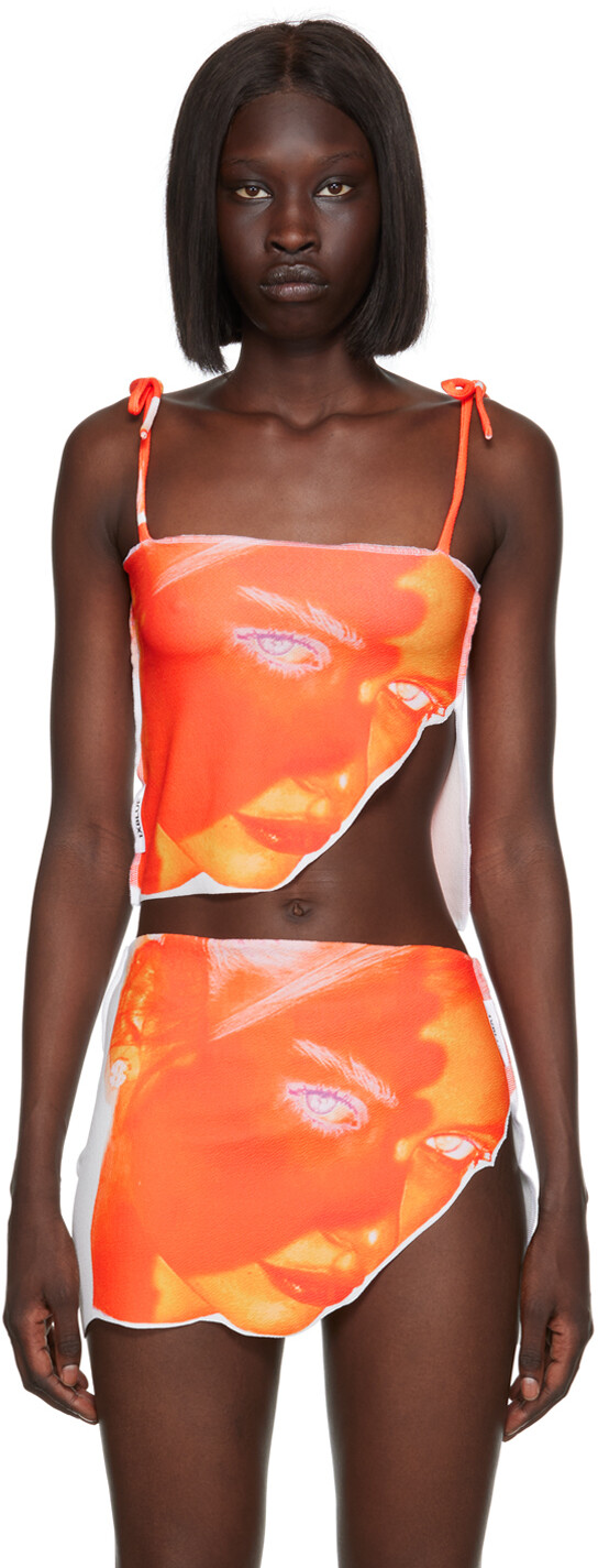 

SSENSE Эксклюзивная майка Orange Burn Tie с галстуком 1XBLUE