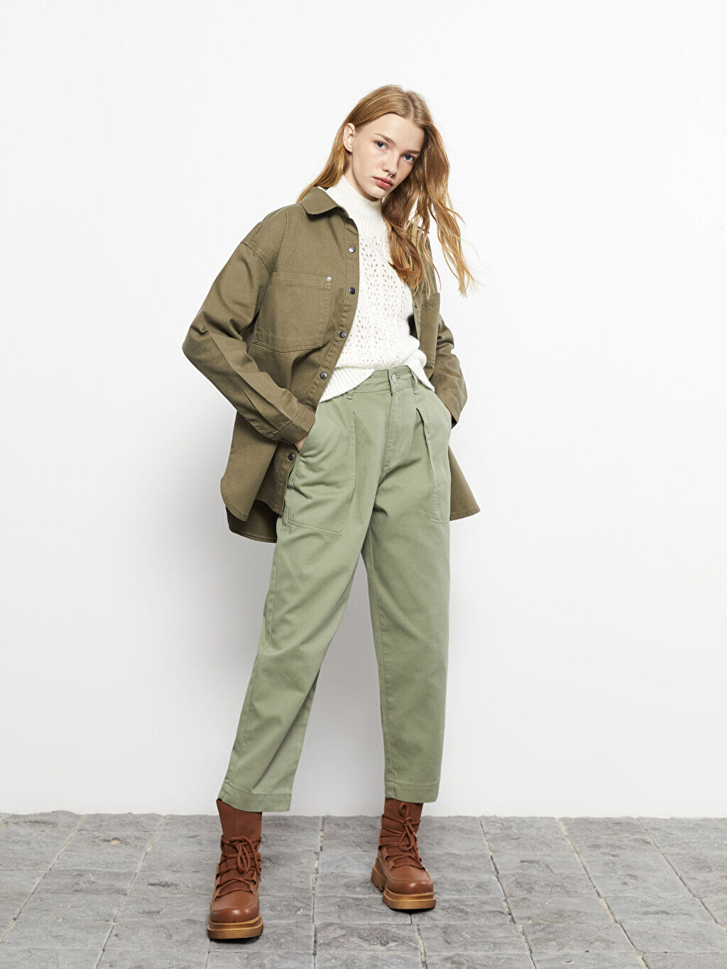 

Удобные прямые женские брюки LCW Casual, Серый