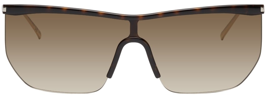 

Солнцезащитные очки-маска Tortoiseshell SL 519 Saint Laurent