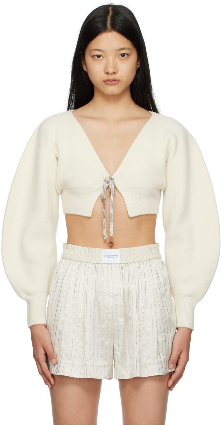 

Укороченный кардиган Off-White Alexander Wang, Серый
