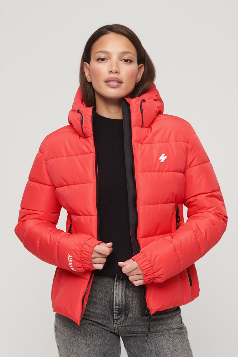 

Утепленная куртка Spirit Sports с капюшоном Superdry, розовый
