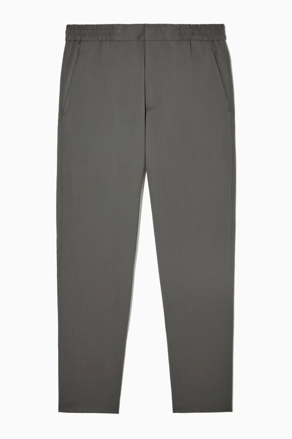 

Брюки COS Regular Fit Tapered Wool, темно-серый