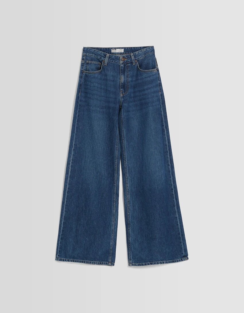 

Джинсы Bershka Wide leg, синий