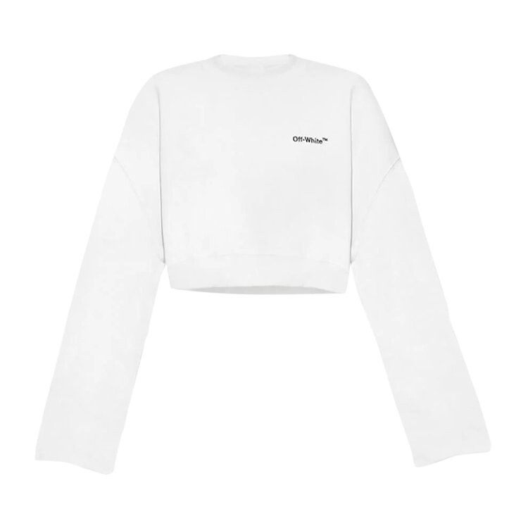 

Толстовка Off-White For All Helvetica Crop Over Crewneck 'White/Black', белый