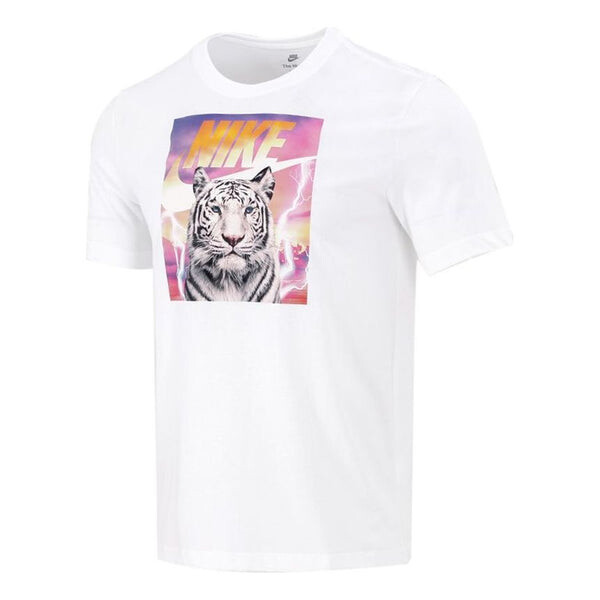 

Футболка Men's Nike Printing Sports Breathable Round Neck Short Sleeve White, Белый