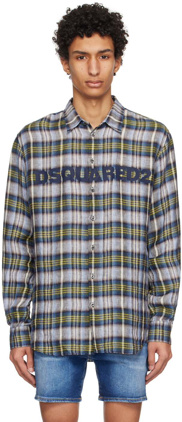 

Синяя рубашка Дэна Dsquared2