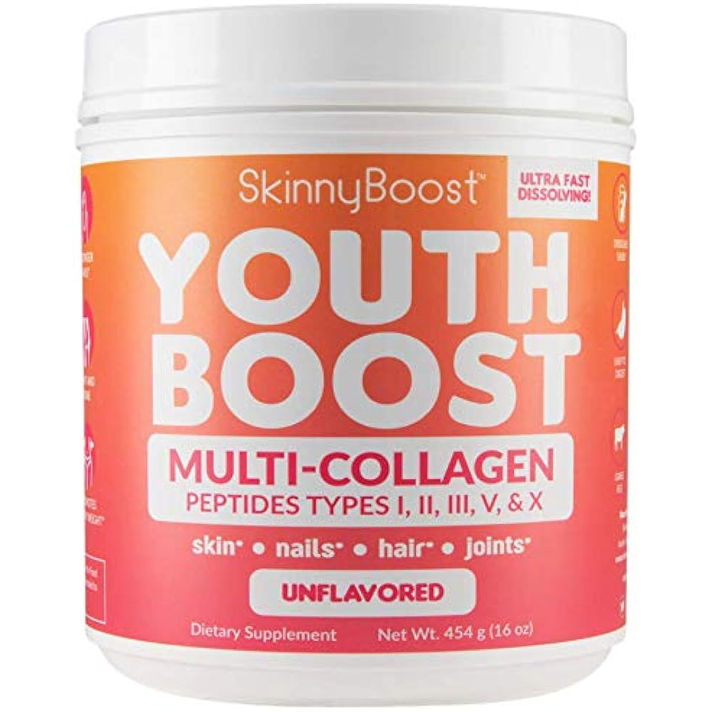 Коллаген Skinny Boost Youth Boost Advanced Multi Peptides, 454 гр коллаген i ii и iii типа now порошок 454 г для связок суставов кожи хрящей