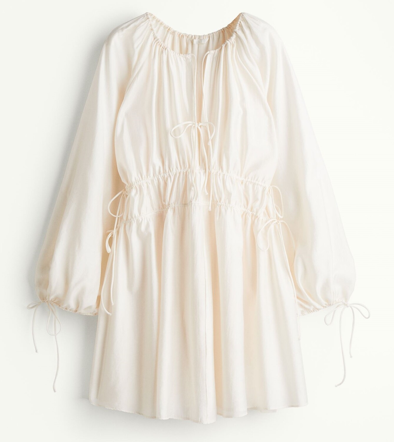 

Платье H&M Oversize With Ties, светло-бежевый