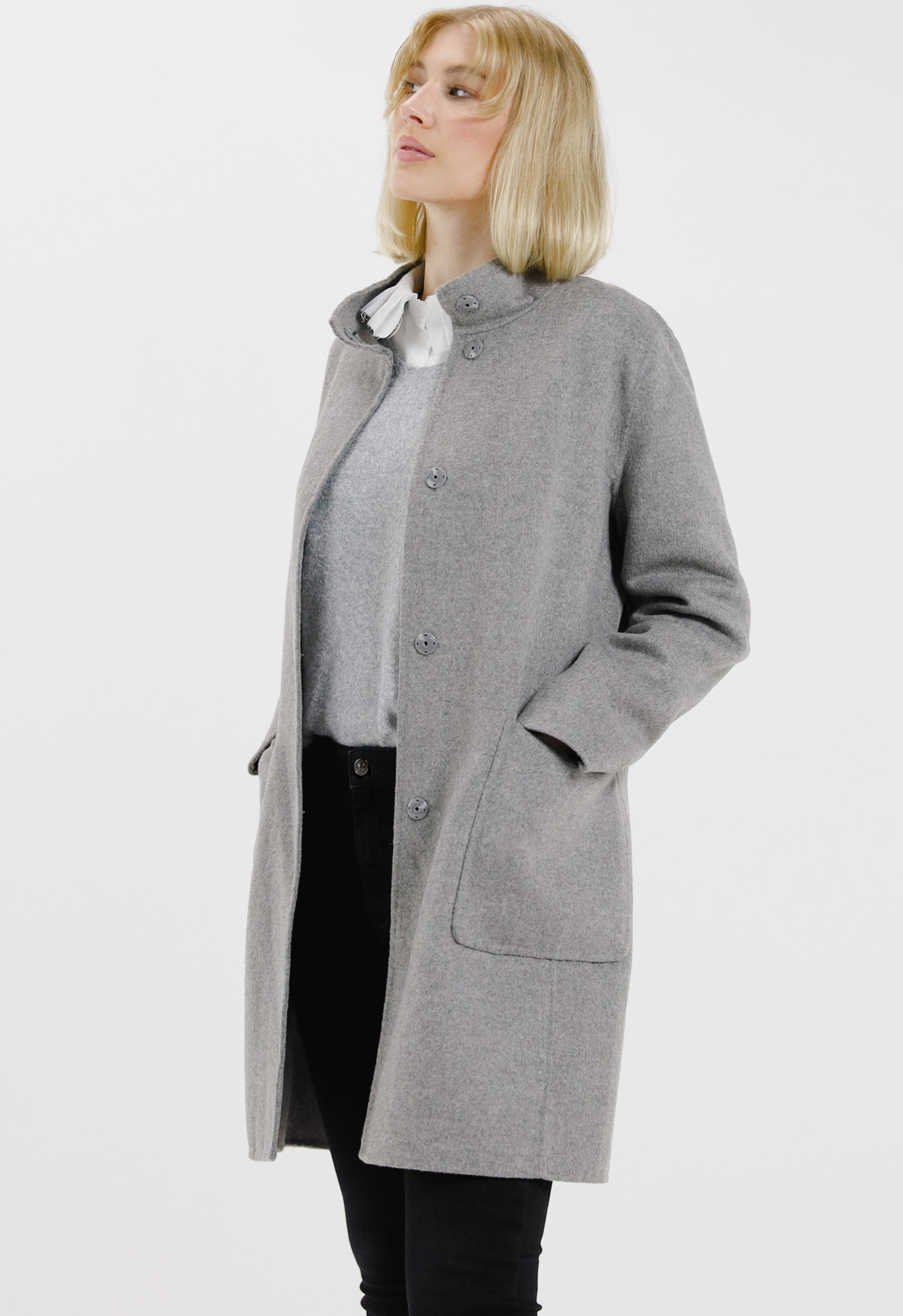 Кожаная куртка MANISA Wollmantel, цвет Silber Grau