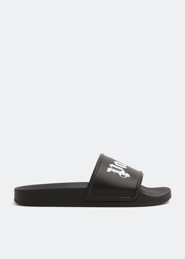 

Шлепанцы PALM ANGELS Logo print slides, черный