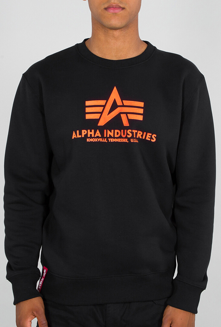 

Толстовка Alpha Industries Basic, черно-оранжевая, Черный
