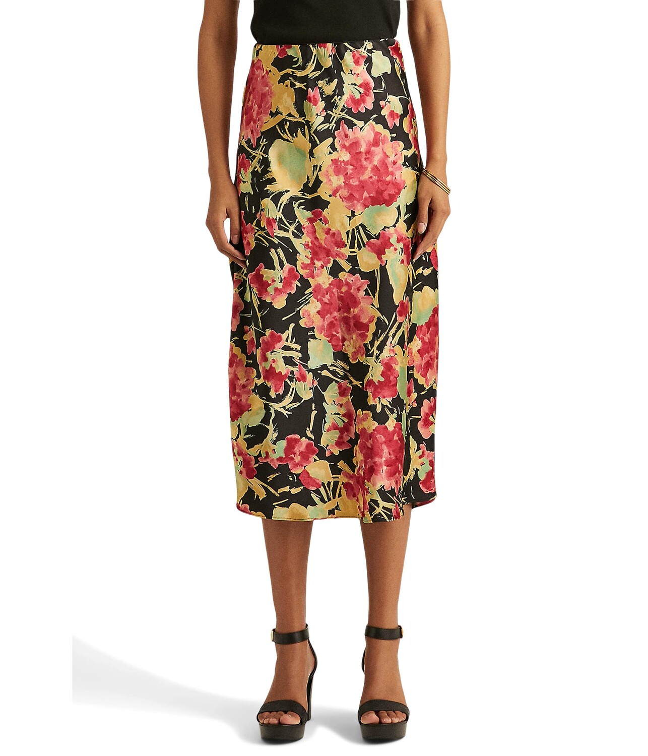 

Юбка LAUREN Ralph Lauren, Floral Charmeuse Midi Skirt