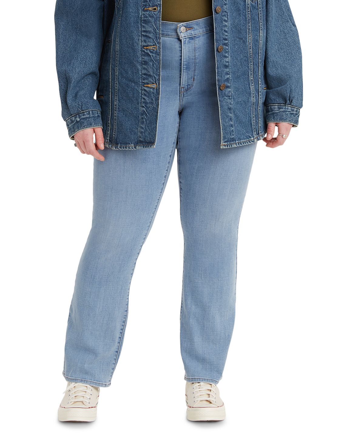 цена Модные джинсы больших размеров с высокой посадкой Levi's