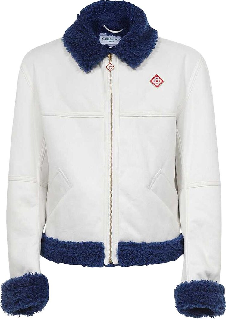 

Куртка Casablanca Faux Fur Aviator Jacket 'White/Blue', белый