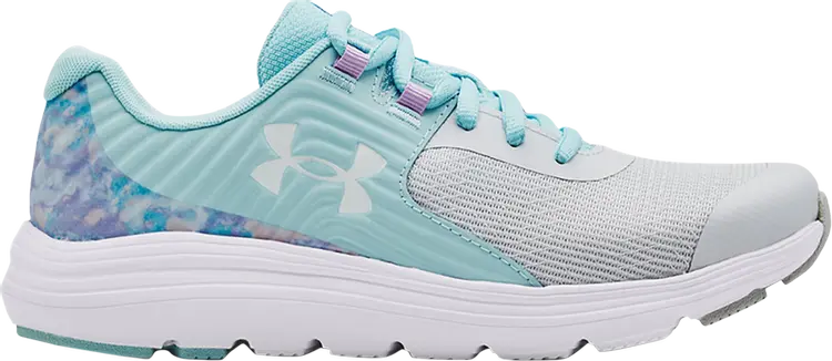 

Кроссовки Under Armour Outhustle Print GS Opal Blue Halo Grey, синий