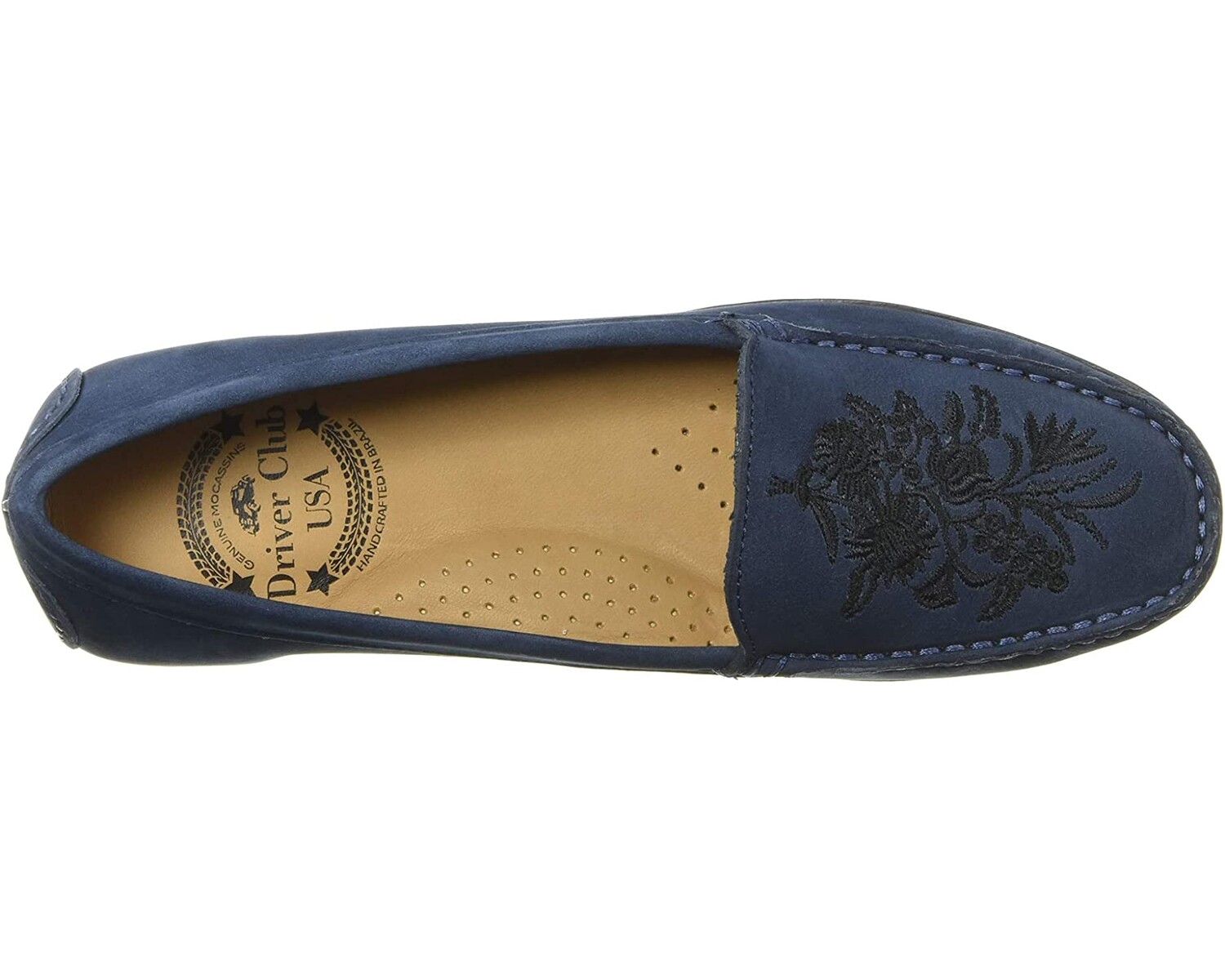 

Лоферы Women's Leather Made in Brazil Nashville Loafer Driver Club USA, ледяной голубой нубук