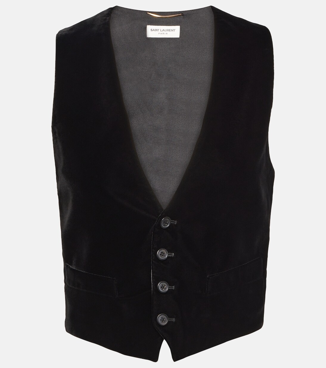 

Бархатный жилет Saint Laurent, черный