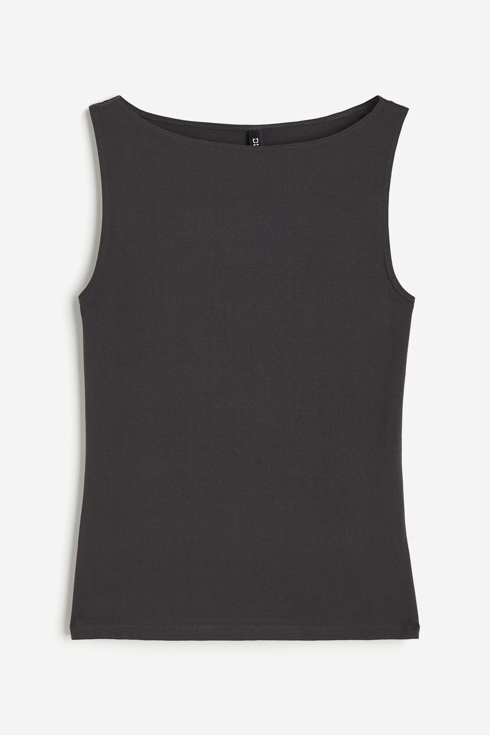 

Топ H&M Boat-neck Sleeveless, темно-серый