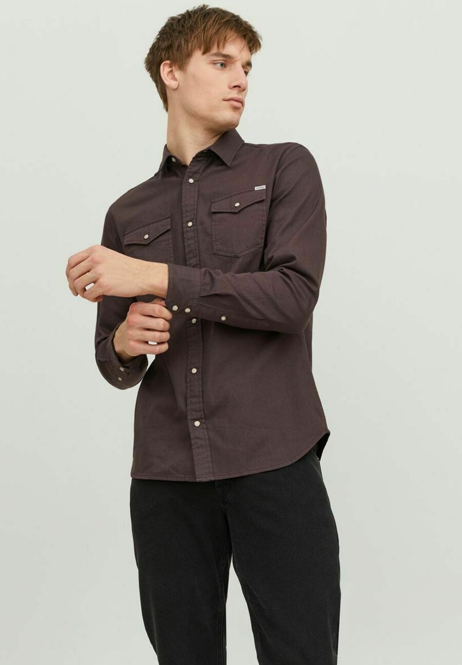

Рубашка JJESHERIDAN L S NOOS Jack & Jones, коричневый