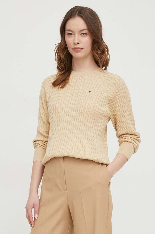 

Хлопковый свитер Tommy Hilfiger, бежевый