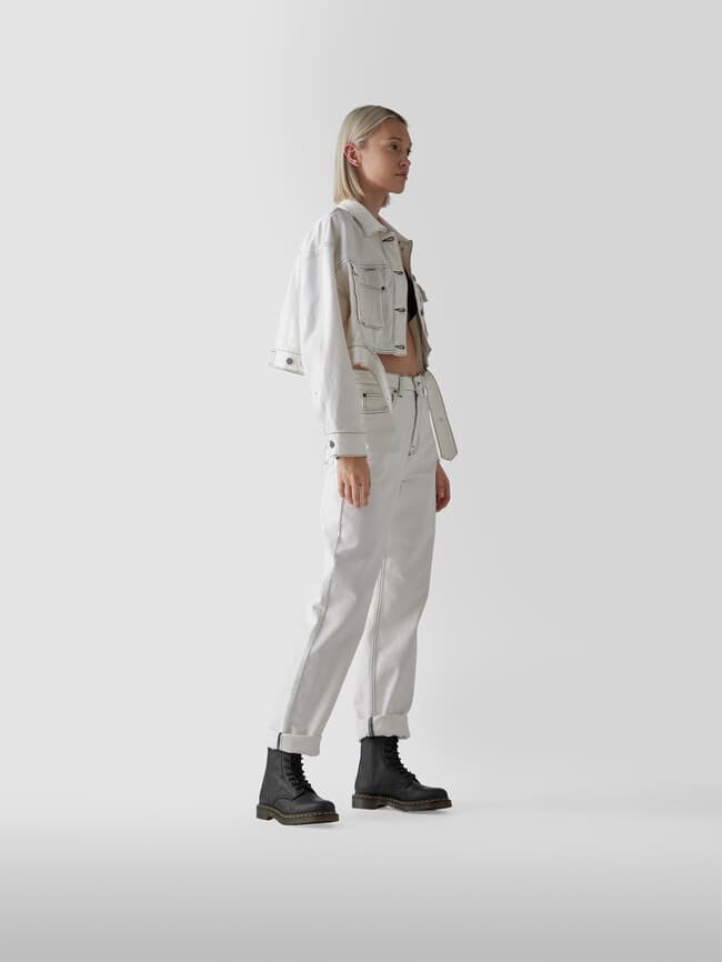 

Ботинки на шнуровке с контрастной строчкой Dr. Martens, черный