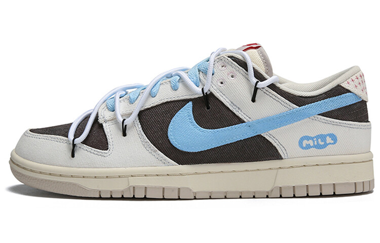 

Мужские кроссовки для скейтбординга Nike Dunk Low, мокко коричневый/бело-синий