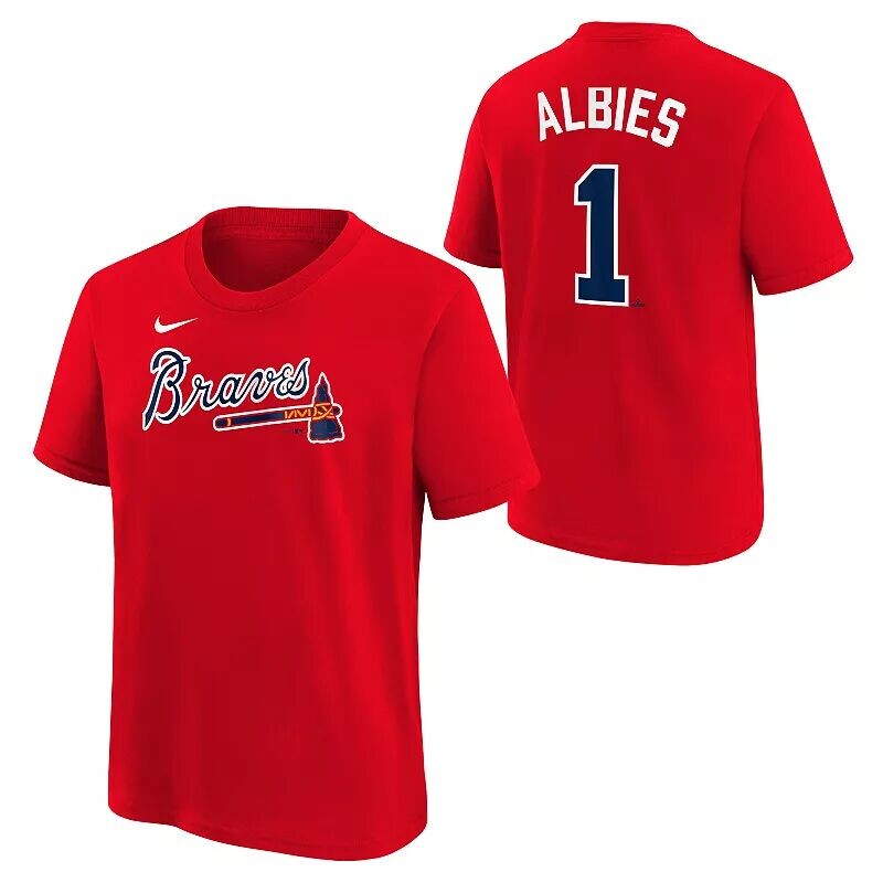 

Красная футболка Nike Youth Atlanta Braves Ozzie Albies #1