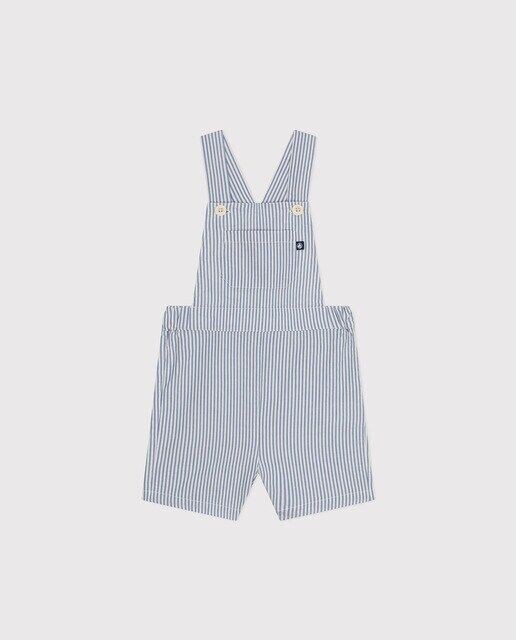 

Длинный джинсовый комбинезон для малыша Petit Bateau, белый