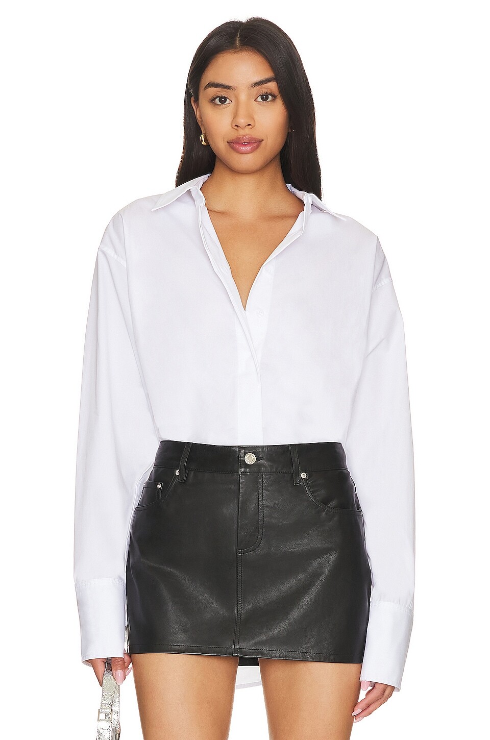 Рубашка Good American Oversized Poplin, цвет White001 рубашка zara oversized poplin зеленый