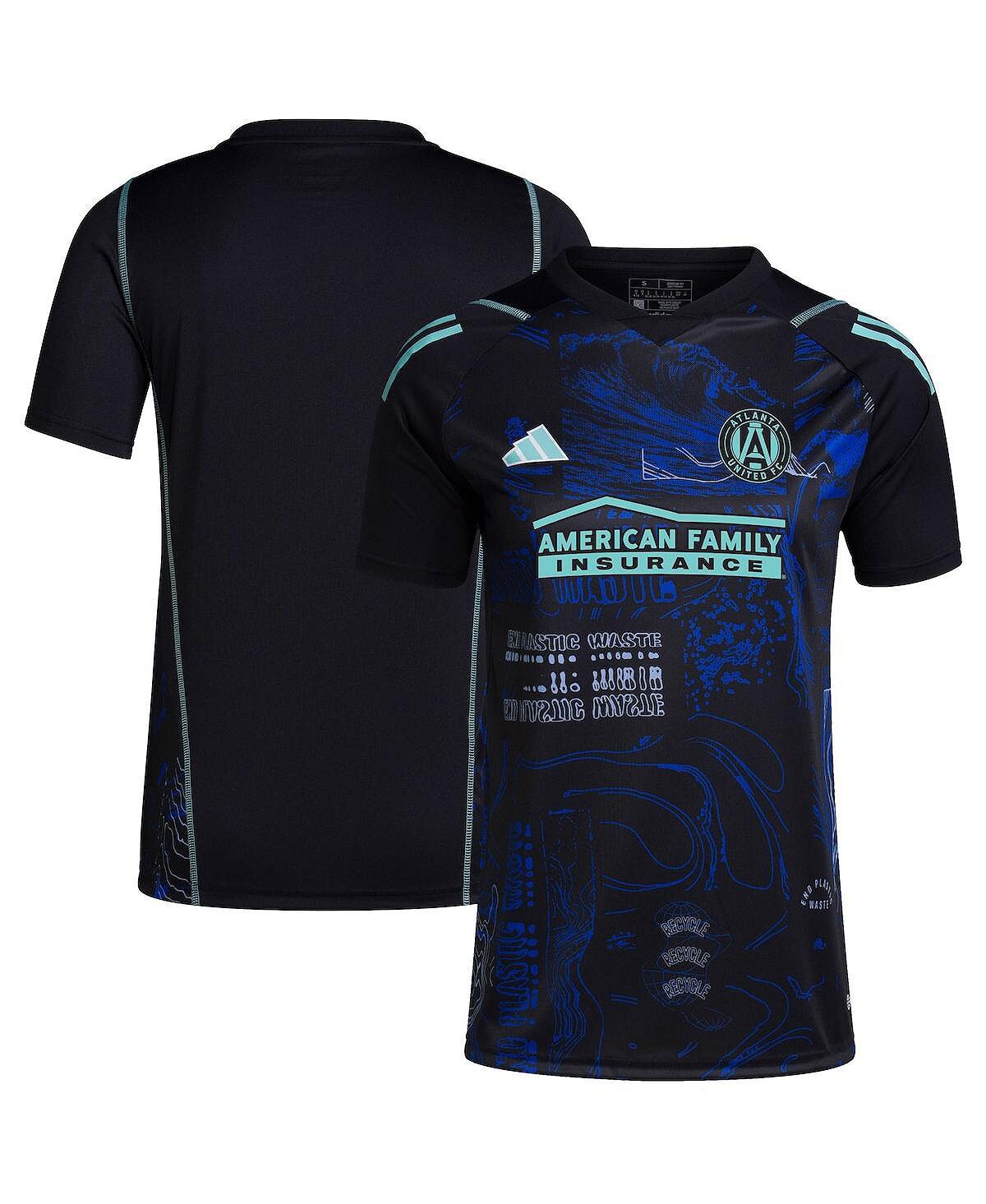 

Женская черная футболка Atlanta United FC 2023 One Planet Replica adidas, черный