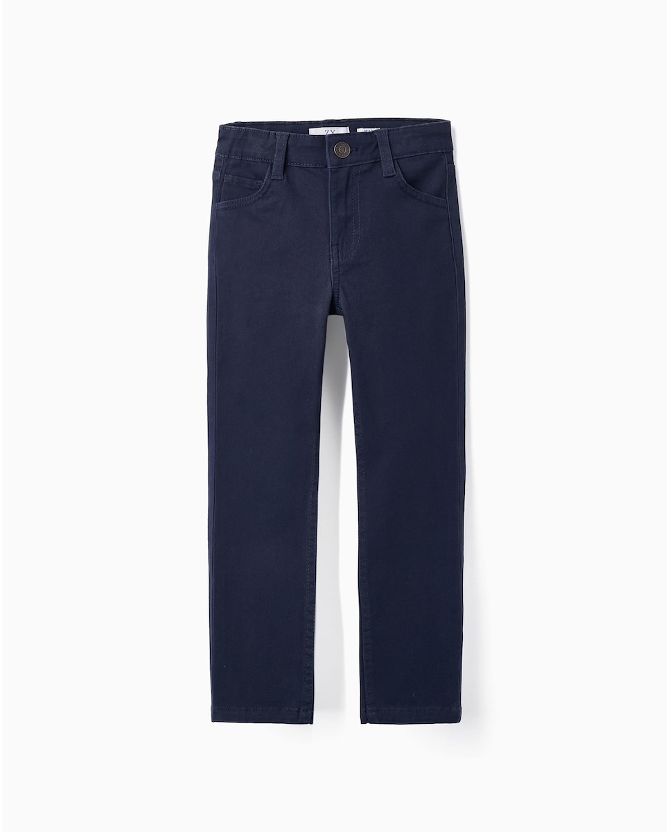 цена Однотонные пятикарманные брюки для мальчика с регулируемой талией Zippy, темно-синий