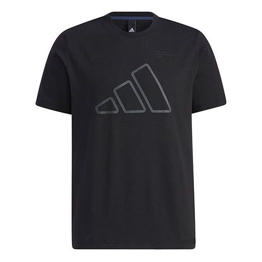 Футболка adidas Th Tee Techgfx Logo Printing Sports Training Short Sleeve Black, черный