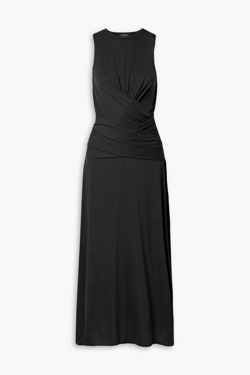

Платье миди из эластичного джерси с запахом Rose RAG & BONE, черный