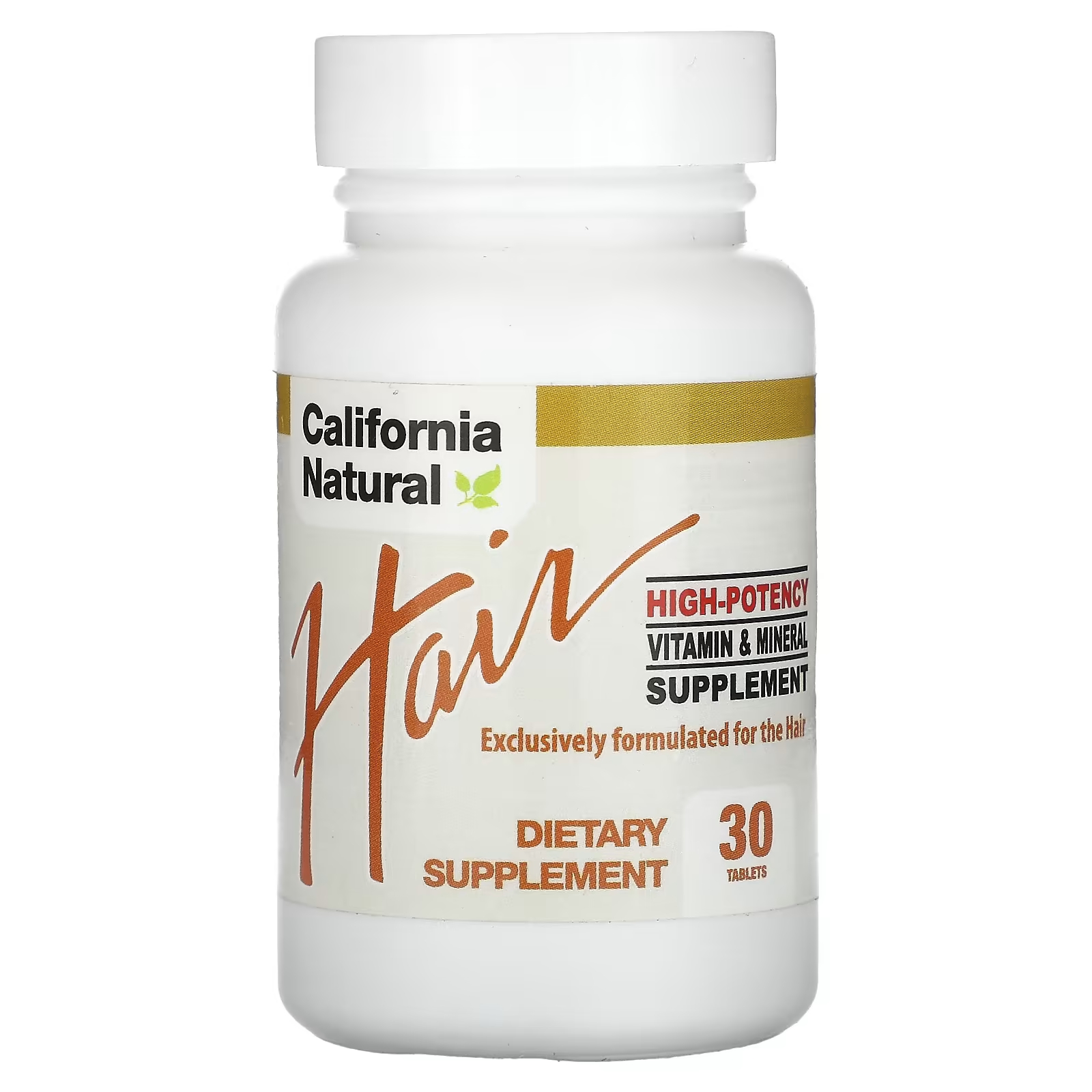 Витаминная и минеральная добавка California Natural натуральные волосы, 30 таблеток