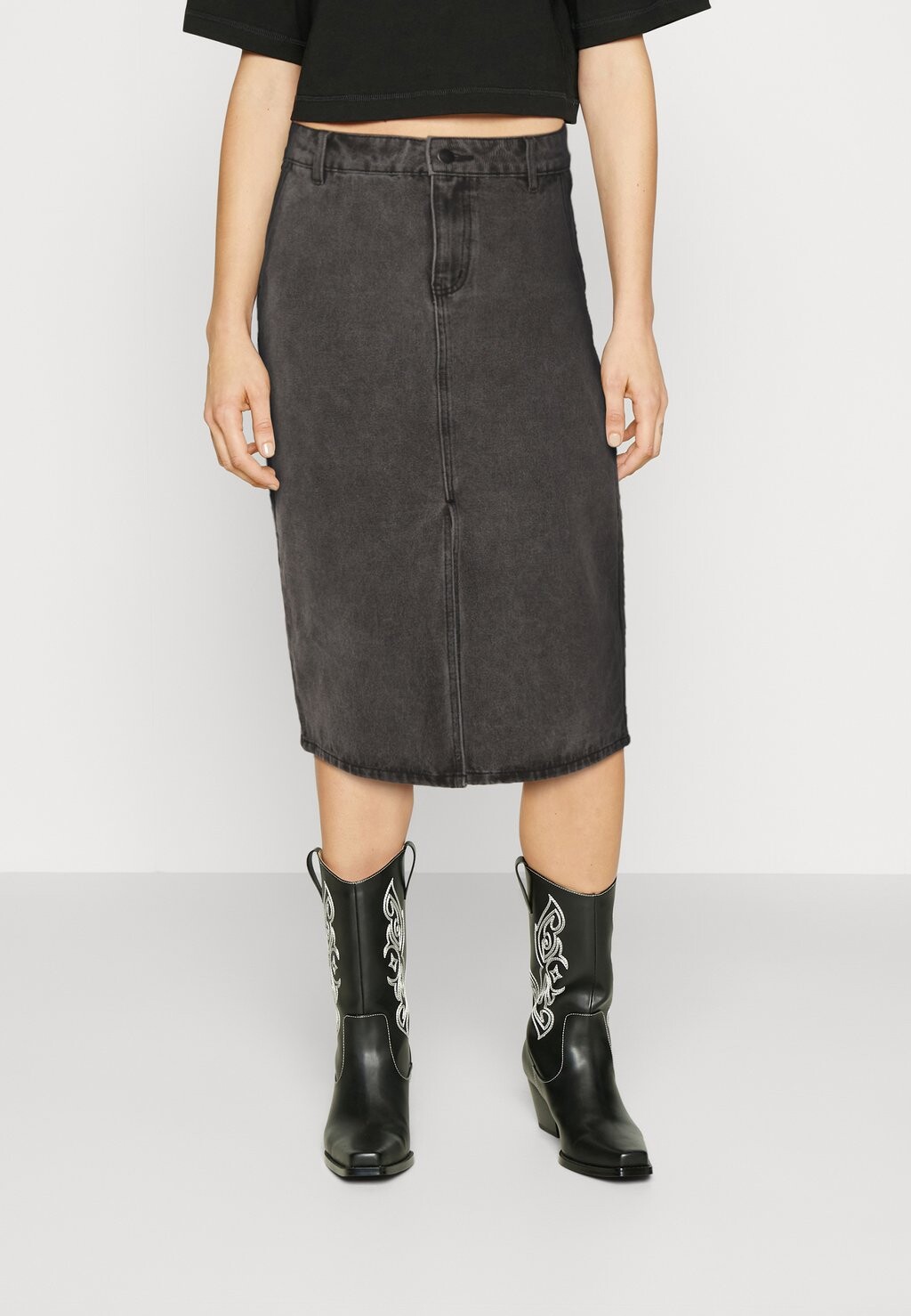 

Юбка джинсовая VIKIRA MIDI SKIRT VILA, черный деним